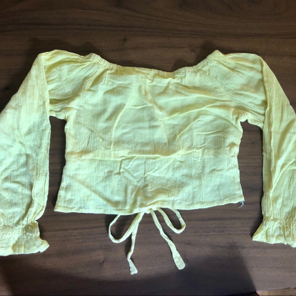 Vintage off the shoulder yellow crop top